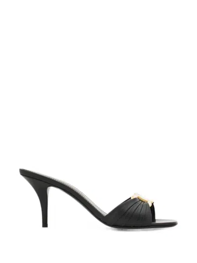 Ferragamo Gancini-ornament Mules In Black