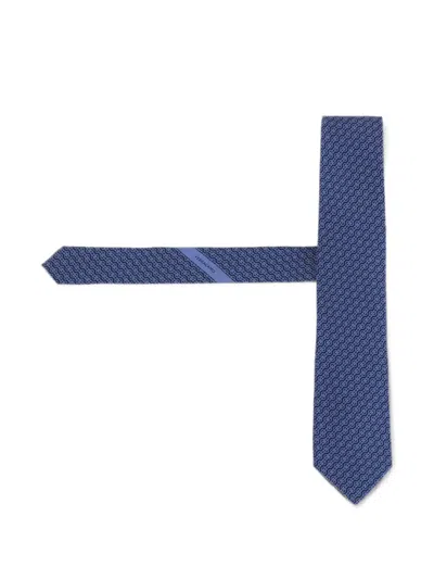 Ferragamo Gancini-pattern Silk Tie In Multi