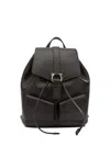 Ferragamo Leather Backpack Adjustable Straps Front Pockets In Black