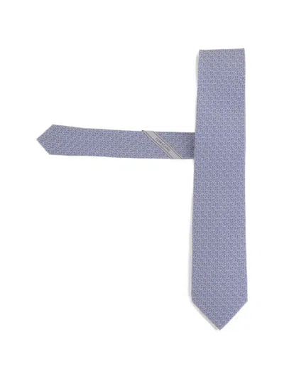 Ferragamo Gancini-print Silk Tie In Multi