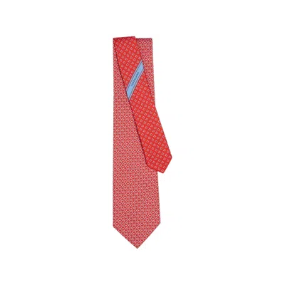 Ferragamo Gancini-print Tie In Red