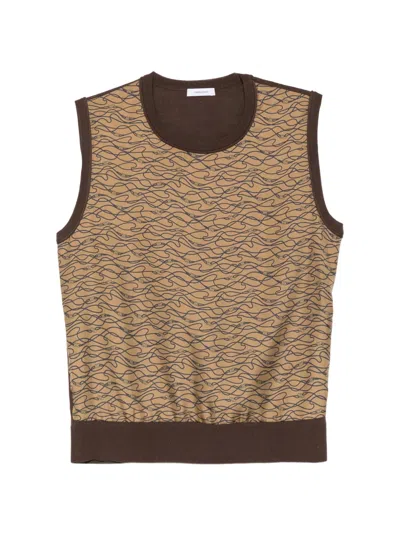 Ferragamo Gancini-print Top In Brown