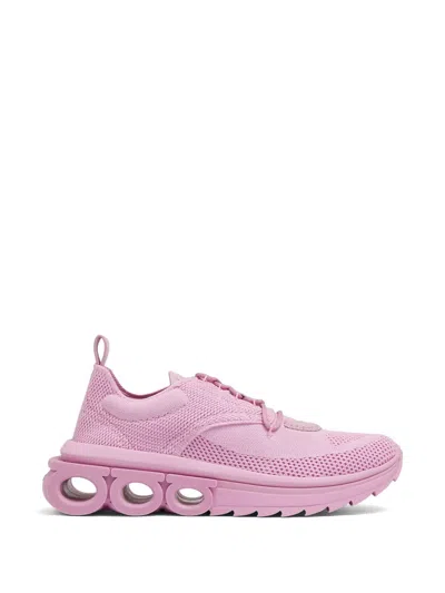 Ferragamo Nima Technical Knit Running Sneakers In Pink
