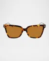 Ferragamo Gancini 56mm Butterfly Sunglasses In Dark Tortoise
