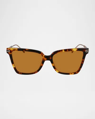 FERRAGAMO GANCINO ACETATE & METAL CAT-EYE SUNGLASSES