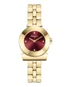 Ferragamo Gancino Bracelet Watch With Red Sunray Dial In Gold