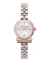 Ferragamo Two-tone Gancino Bracelet Watch With Silver Sunray Dial In Metallic