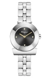 Ferragamo Gancino Bracelet Watch With Black Sunray Dial In Metallic