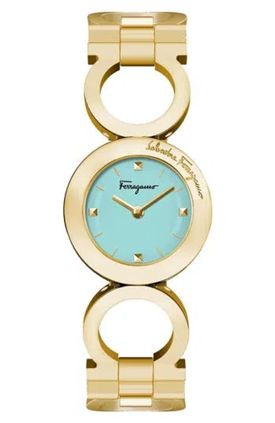 Ferragamo Gancino Bracelet Watch, 28mm In Gold