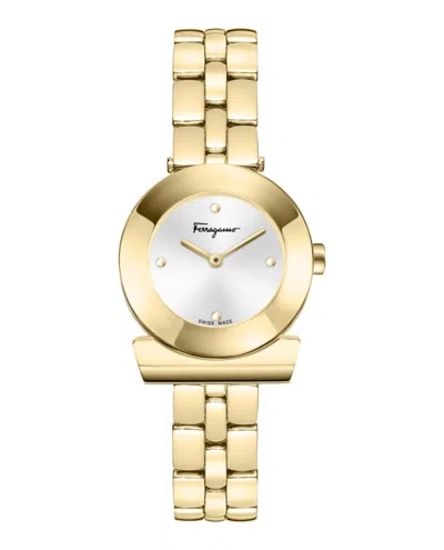Ferragamo Gancino Bracelet Watch With Polished Yellow Gold Finish