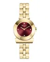 Ferragamo Gancino Bracelet Watch With Red Sunray Dial In Gold