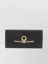 Ferragamo Gancino Clip With Textured Finish In Black