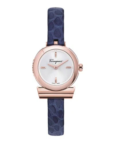 Ferragamo Gancino Leather Watch In Multi