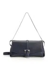 Ferragamo Gancino Pouch Medium Shoulder Bag With Shoudler Strap And Chain Shoulder Bags Blue
