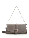 Ferragamo Gancino Pouch Medium Shoulder Bag With Shoudler Strap And Chain Shoulder Bags Grey
