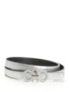 Ferragamo Gancino Strass Reversible Belt 1,5cm Belts Silver