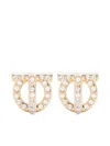 Ferragamo Gancio 3d Crystal Stud Earrings In Gold
