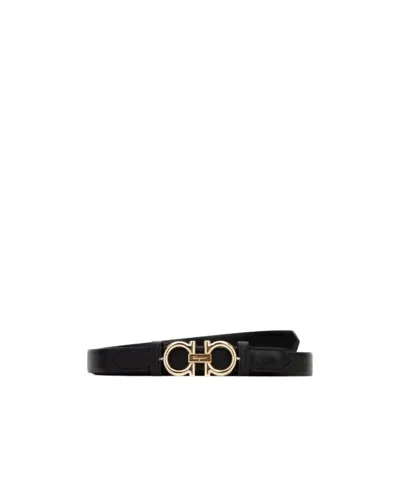 Ferragamo Gancio Buckle Belt In Black