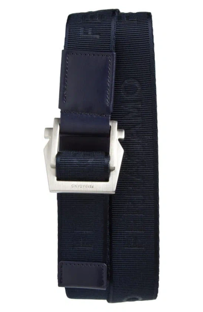 Ferragamo Gancio Buckle Jacquard Belt In Midnight Midnight