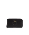 Ferragamo Gancio Continental Wallet In Black