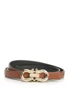 Ferragamo Gancio Contour Reversible Belt 1,5 Cm Cognac/black