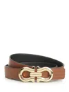 Ferragamo Gancio Contour Reversible Belt 2,5cm Cognac/black In Brown