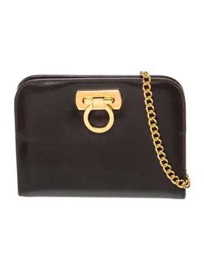 Pre-owned Ferragamo Gancio Crossbody Bag In Black