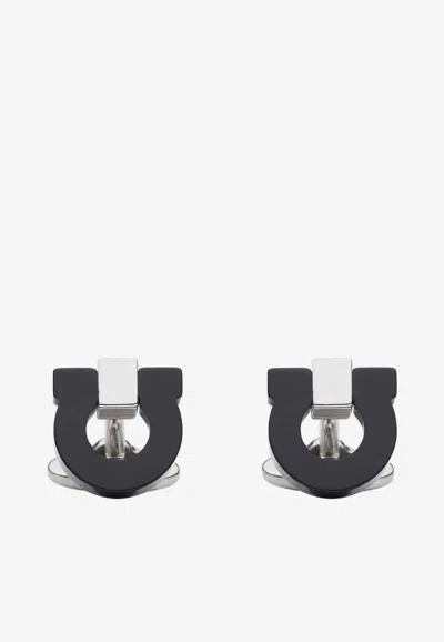 Ferragamo Gancio Cufflinks In Black