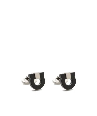 Ferragamo Gancio Cufflinks In Black