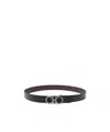Ferragamo Gancio Double Loop Belt In Black