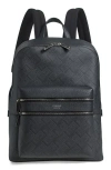Ferragamo Gancio Embossed Leather Backpack In Nero Grigio