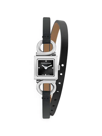 Ferragamo Gancio Evo 18mm Watch In Black