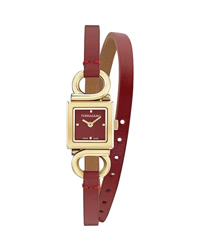 Ferragamo Gancio Evo Bangle Watch, 18mm In Brown