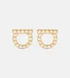 Ferragamo Gancio Faux Pearl-embellished Earrings In Studmicroperle Cream+orogiovel