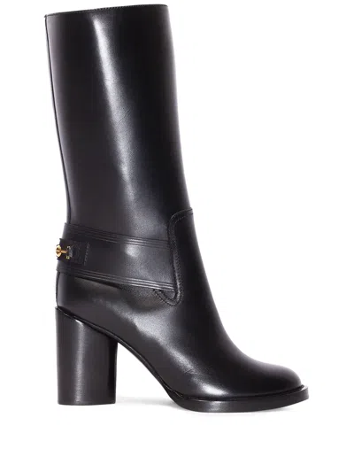 Ferragamo Gancio Horsebit 85mm Boots In Black