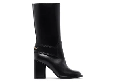 Pre-owned Ferragamo Gancio Horsebit 85mm Boots (women's) Sneakers In Black