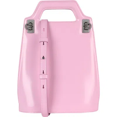 Ferragamo Gancio Leather Crossbody Bag In Pink