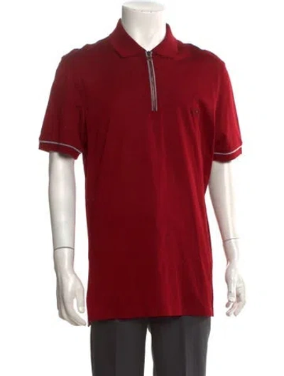 Pre-owned Ferragamo Gancio Logo Collar Polo Shirt In Red