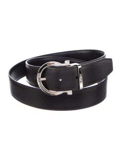 Pre-owned Ferragamo Gancio Logo Leather Belt In Brown