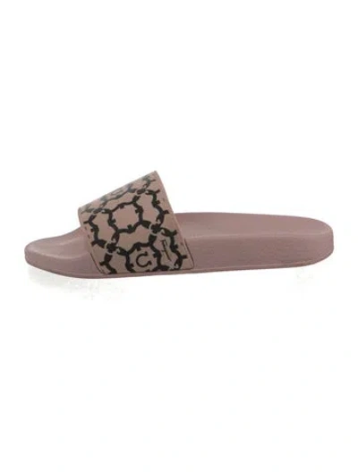 Pre-owned Ferragamo Gancio Logo Rubber Slides In Pink