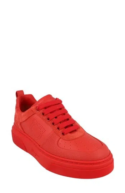 Ferragamo Gancio Low Top Sneaker In Red