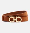 Ferragamo Gancio Mediterraneo Leather Belt In Brown