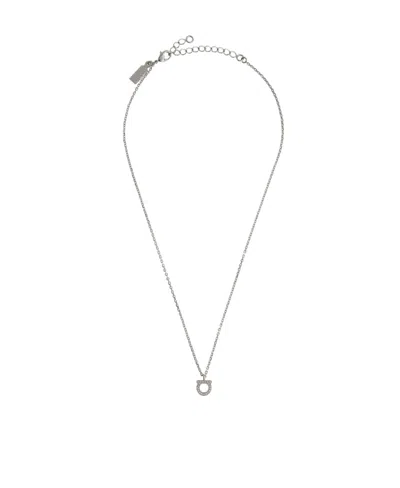 Ferragamo Gancio Necklace In Gray