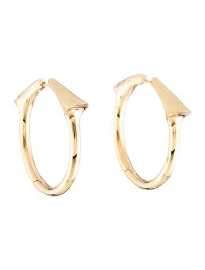 Pre-owned Ferragamo Gancio Point Hoop Earrings In Multicolor