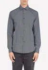 Ferragamo Gancio Printed Long-sleeved Shirt In Multicolor