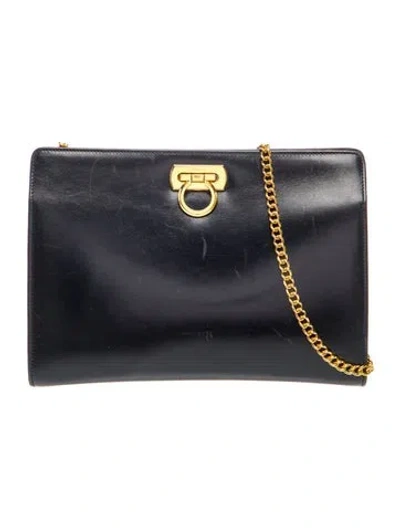 Pre-owned Ferragamo Gancio Shoulder Bag In Blue