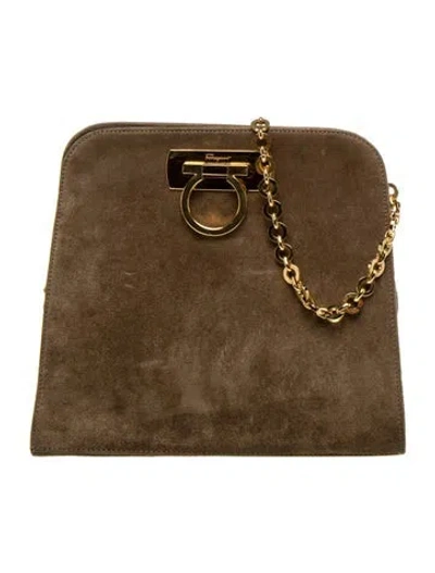 Pre-owned Ferragamo Gancio Shoulder Bag In Brown