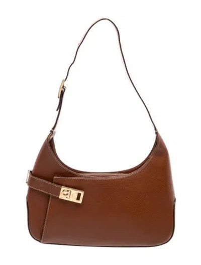 Pre-owned Ferragamo Gancio Shoulder Bag In Brown