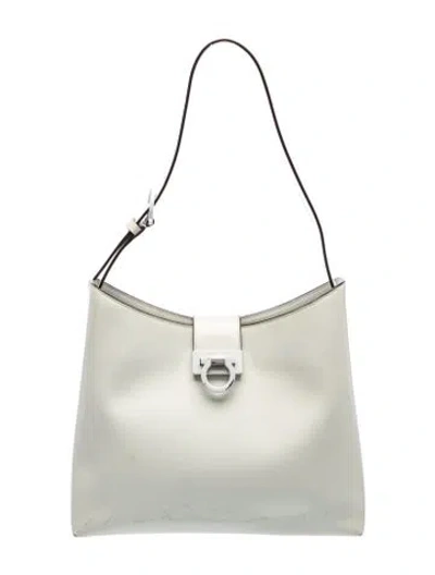 Pre-owned Ferragamo Gancio Shoulder Bag In Gray