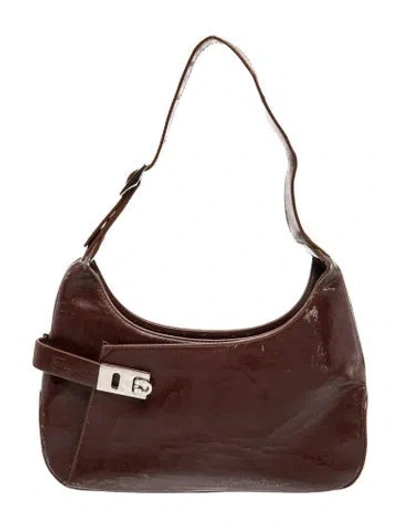 Pre-owned Ferragamo Gancio Shoulder Bag In Red